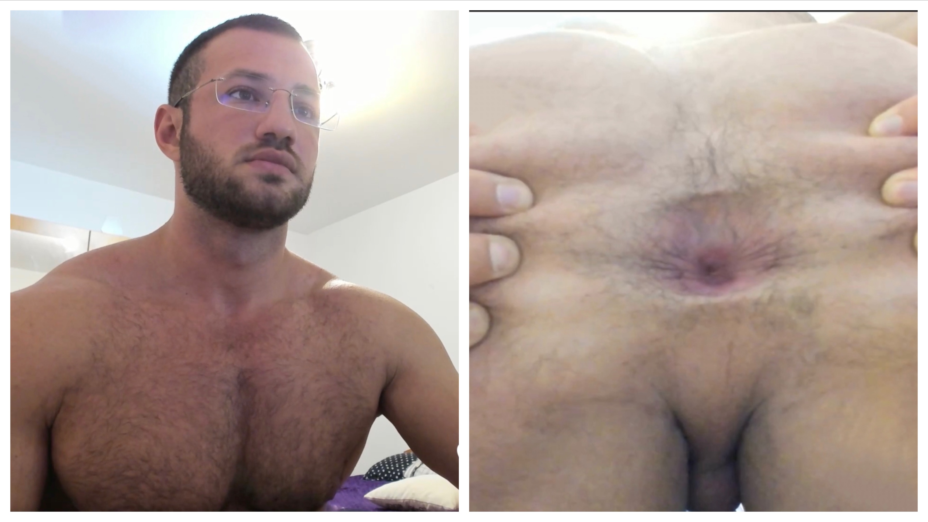 Str8 muscle guy flashes his hole
