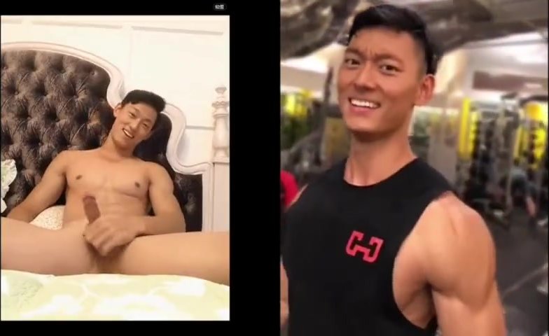 Asian boy cum