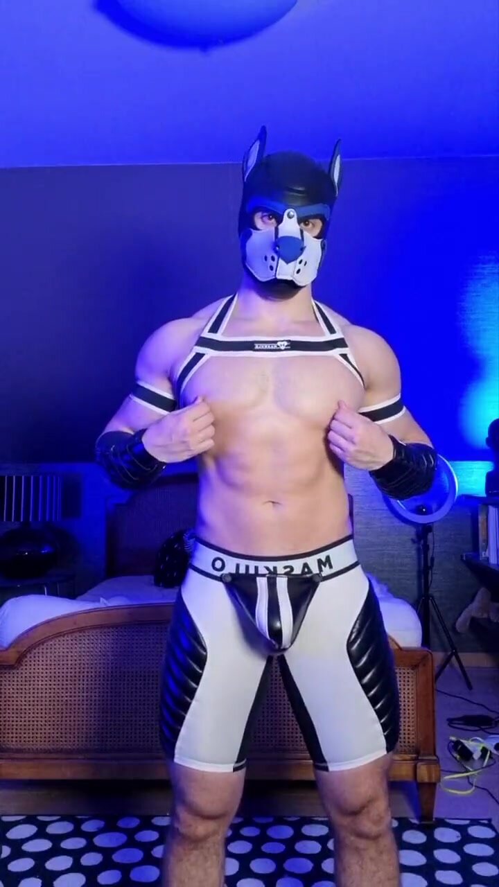 Muscle Pup shows off his bone (short)