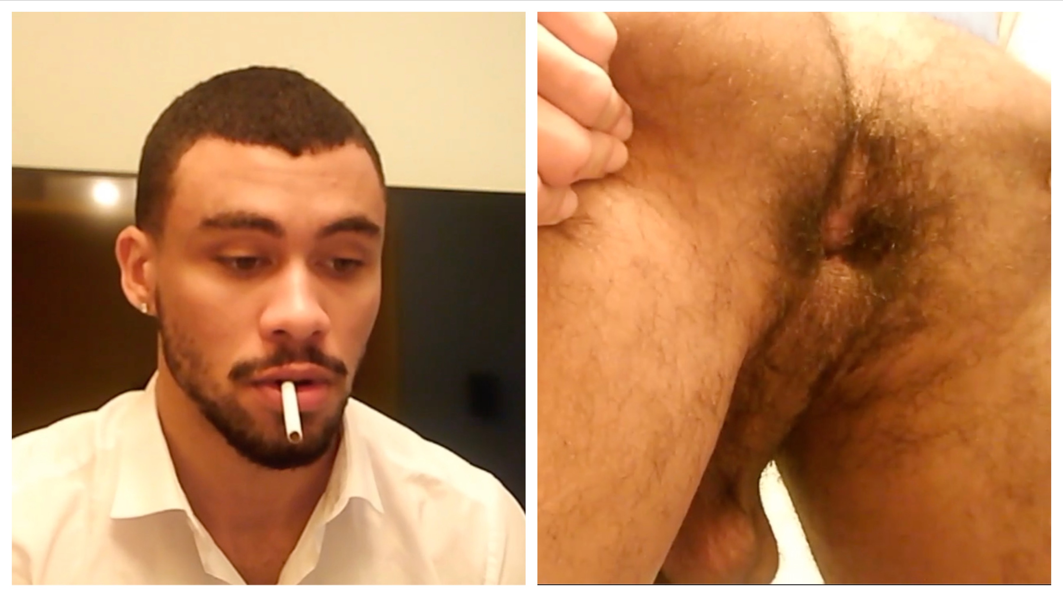 RARE Handsome str8 guy flashes his hairy hole