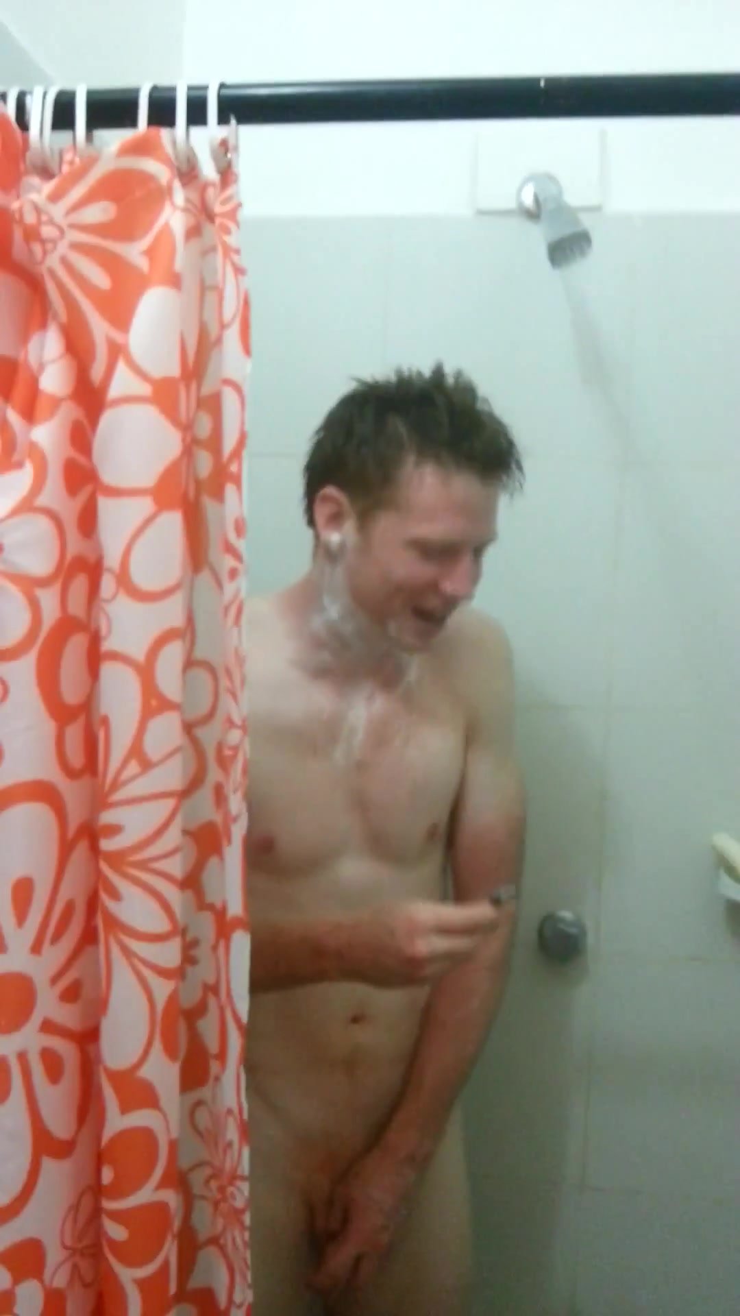 With friends _ Ginger guy scared by friend in shower