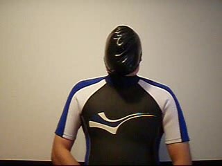 Wanking in wetsuit and swim cap