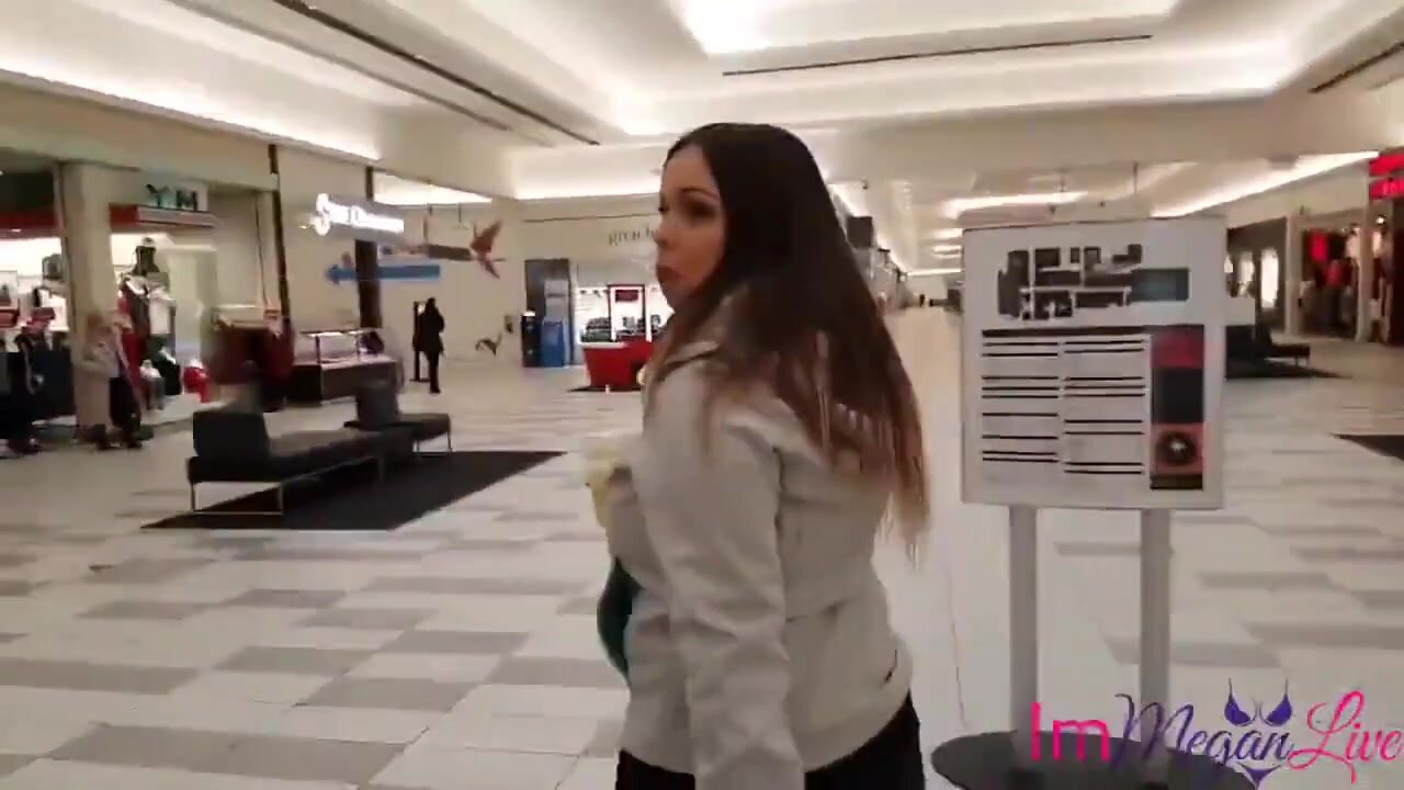 Girl fart in public mall