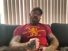 Jack Dixon Edging His Huge Cock Tatted Bearded Muscle