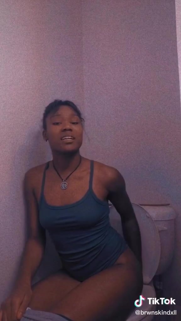 black girl on toilet - video 2