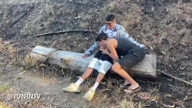 Cruising for sex in woods, two twinks hookup