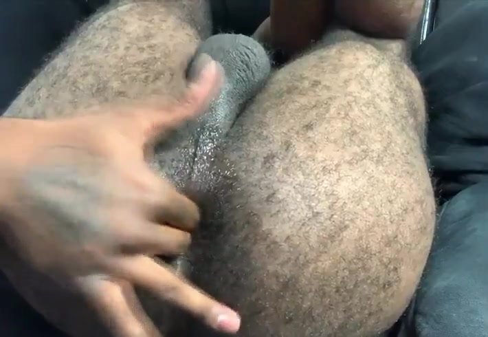 fingering his hairy cunt