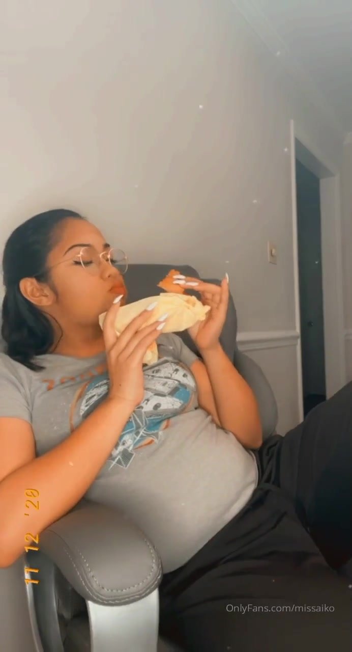 stuffing belly with mc donald food