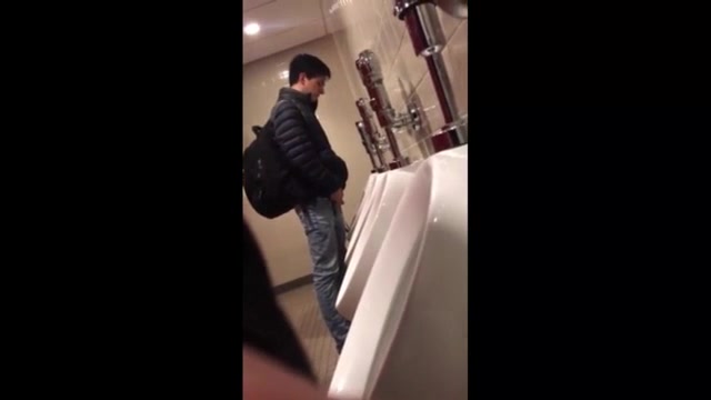 Montage of guys with big dicks pissing at the urinal - video 2