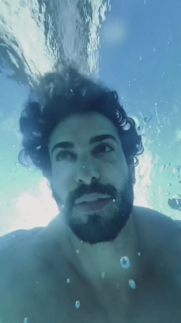 Underwater barefaced hot israeli