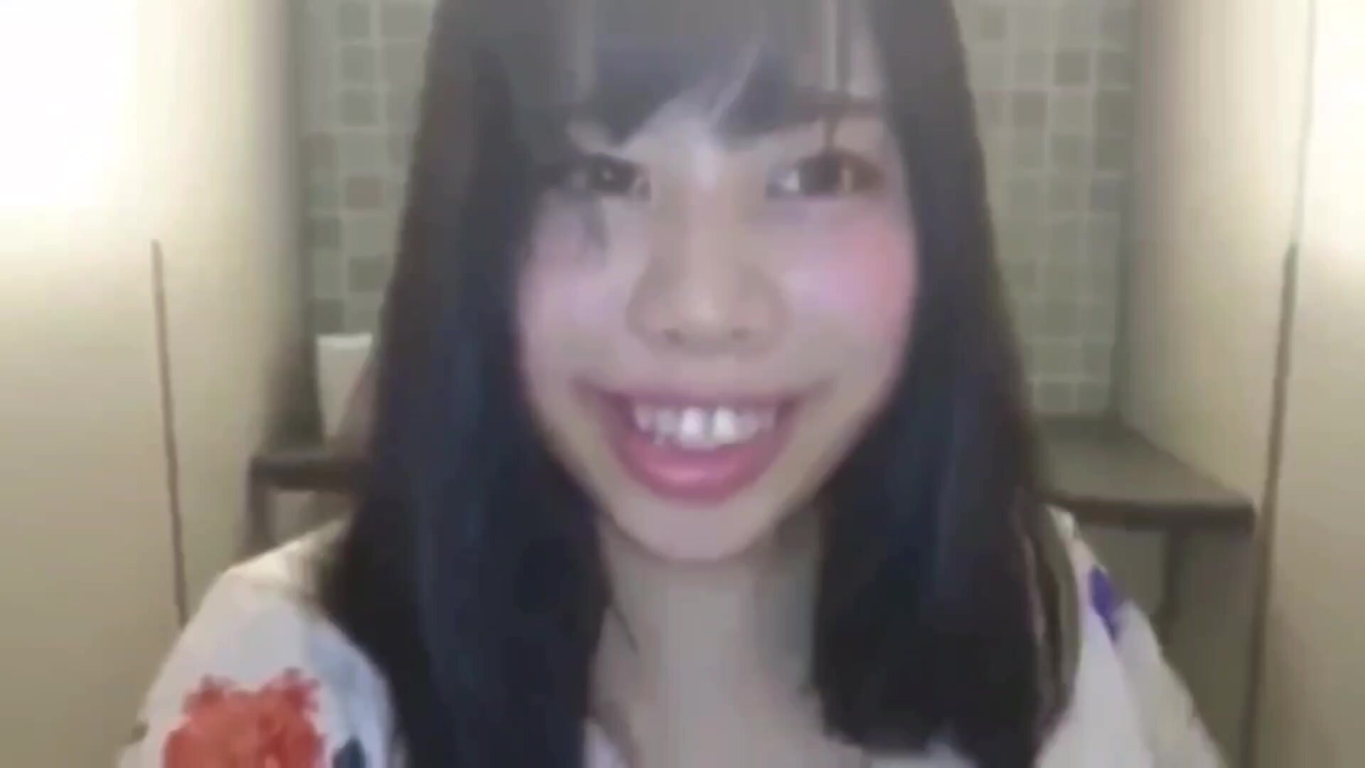 Japanese woman selfie defecation in toilet