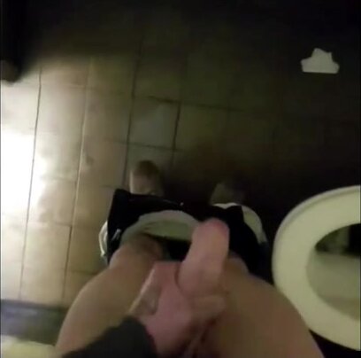 Verbal tatooed guy waning in toilet
