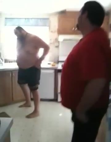 Fat Man Gets Pantsed by Roommate