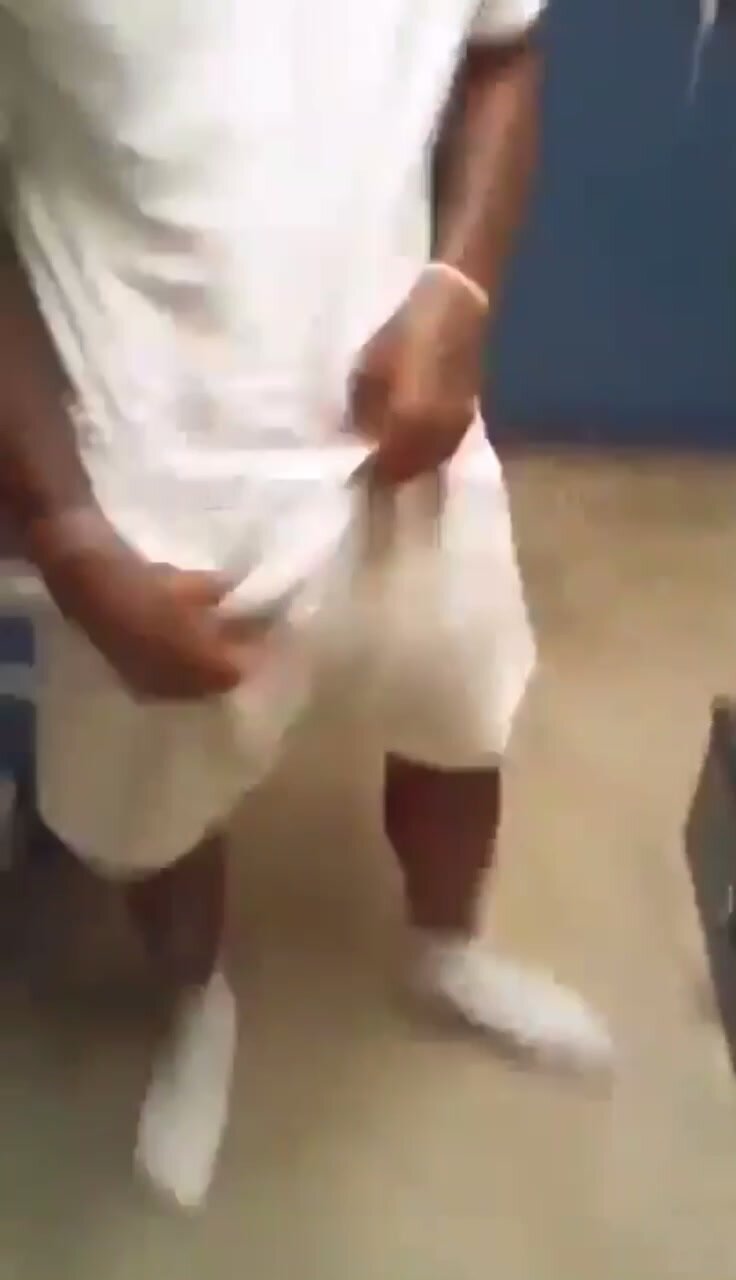 Thug takes out his big black dick in juvie