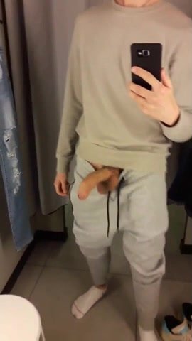 Horny guy in the changing room