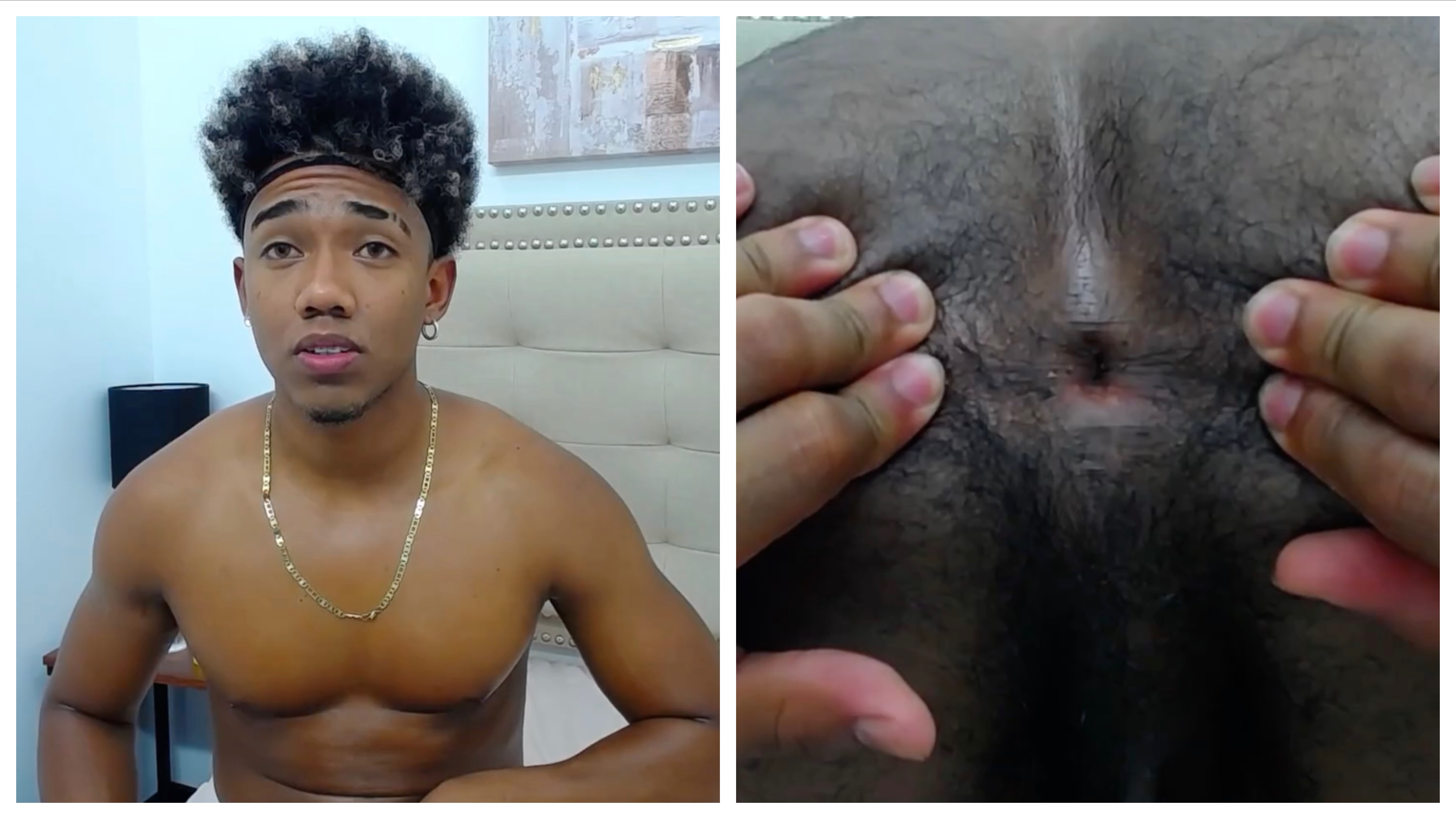 Black str8 guy flashes his dirty hole