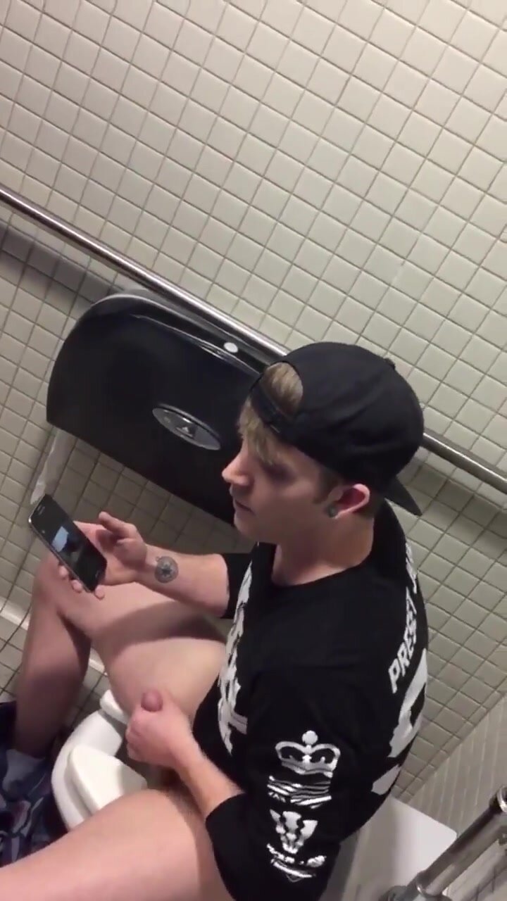 public bathroom spy wanker