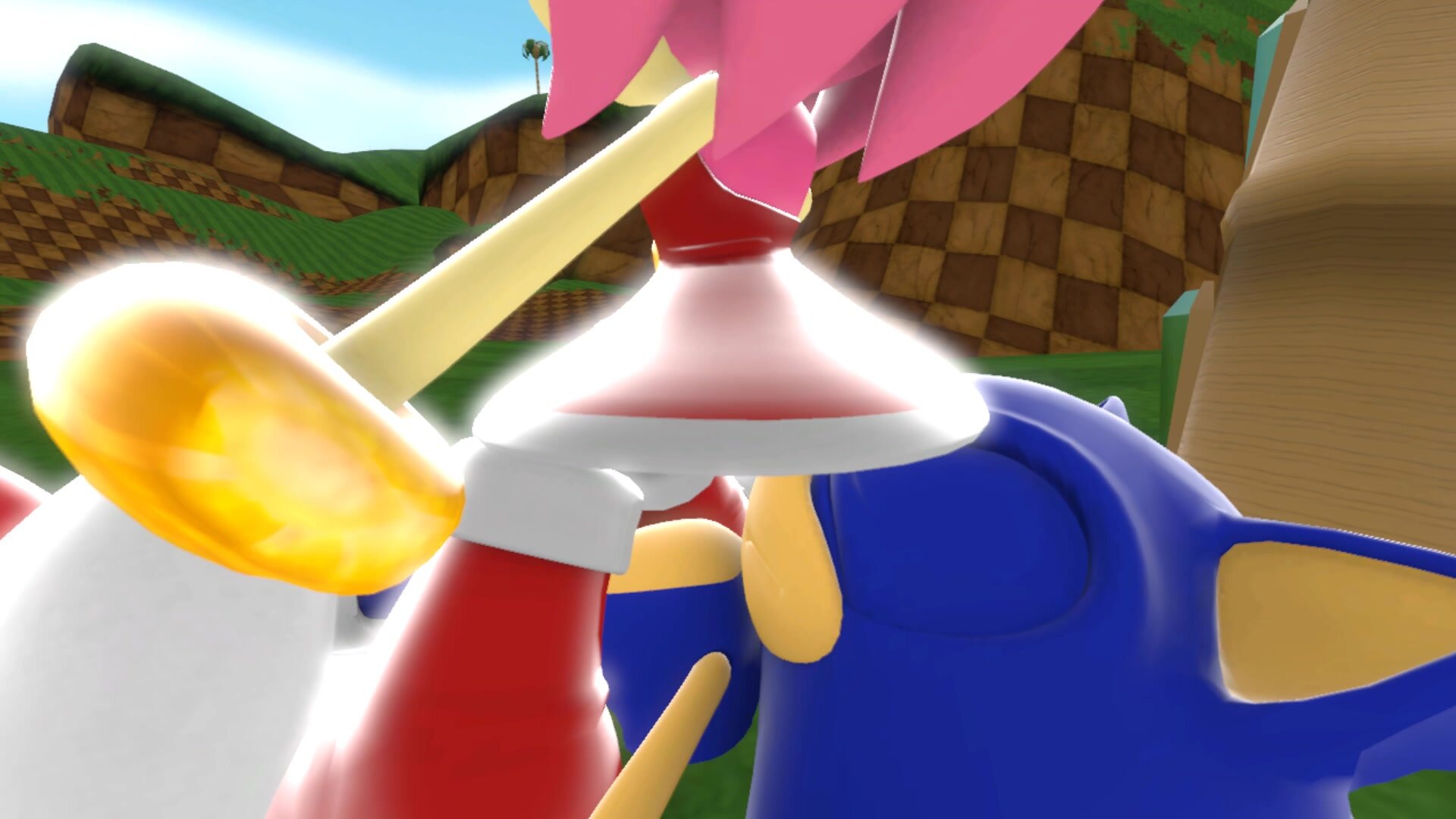 Amy farts on Sonic