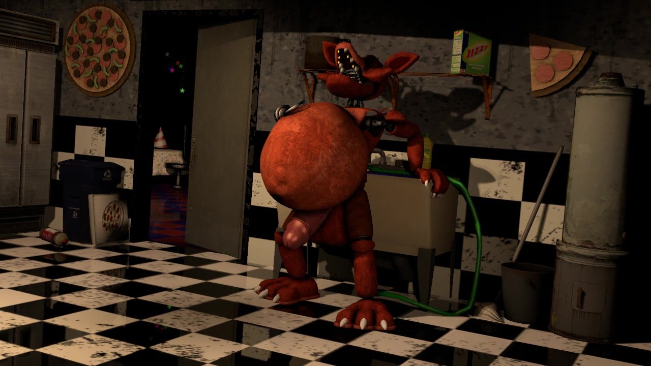 foxy inflates his stomach