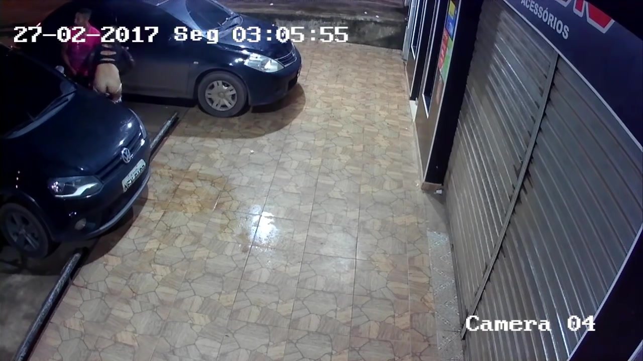 CCTV cute ass pee by car