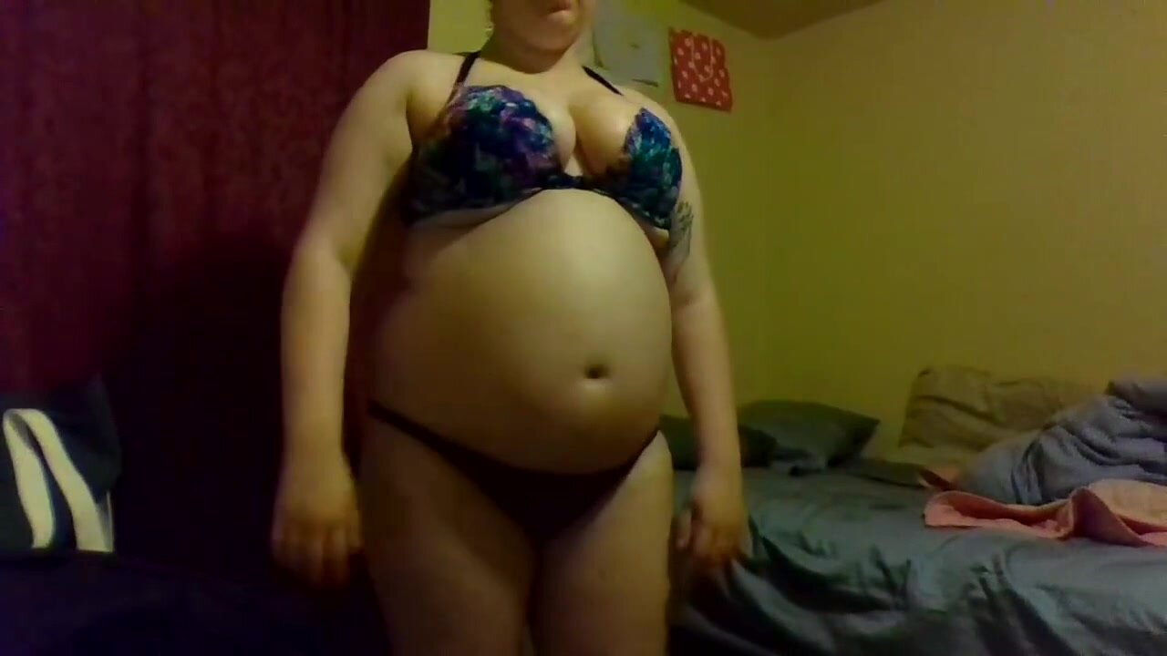 fat big belly bbw girl tight clothes