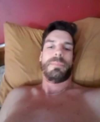 Guy recording himself stroking cock and playing w/ ass
