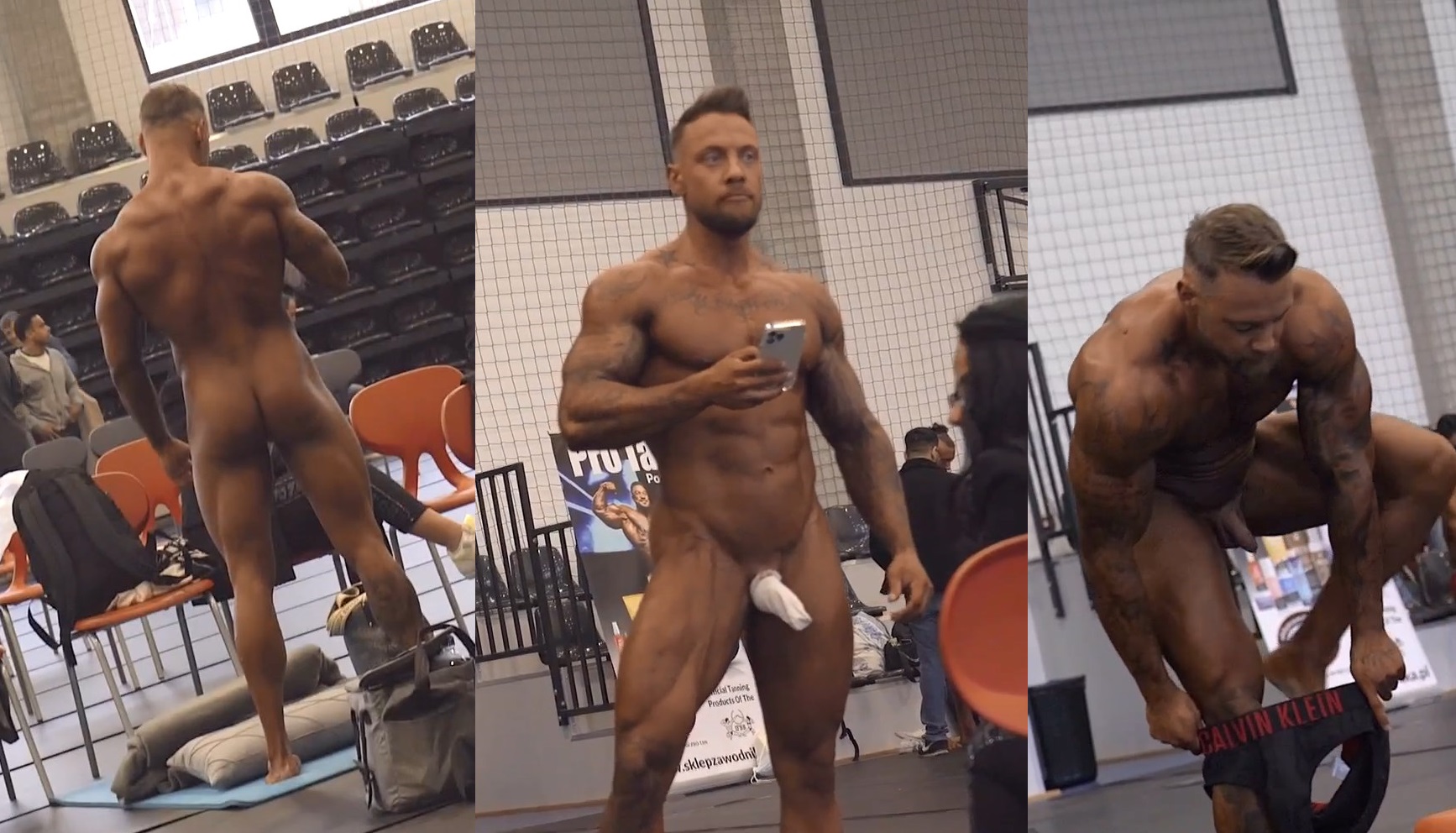 Bodybuilder nude backstage