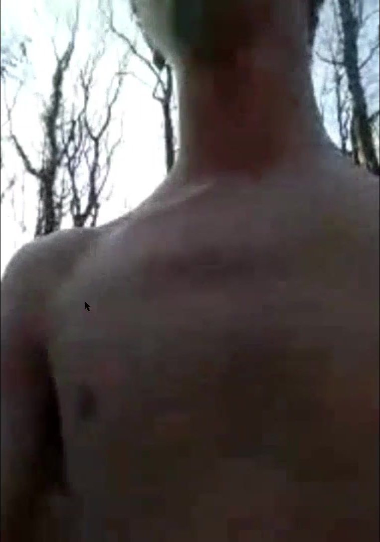 Young man walks naked in the forest - video 2