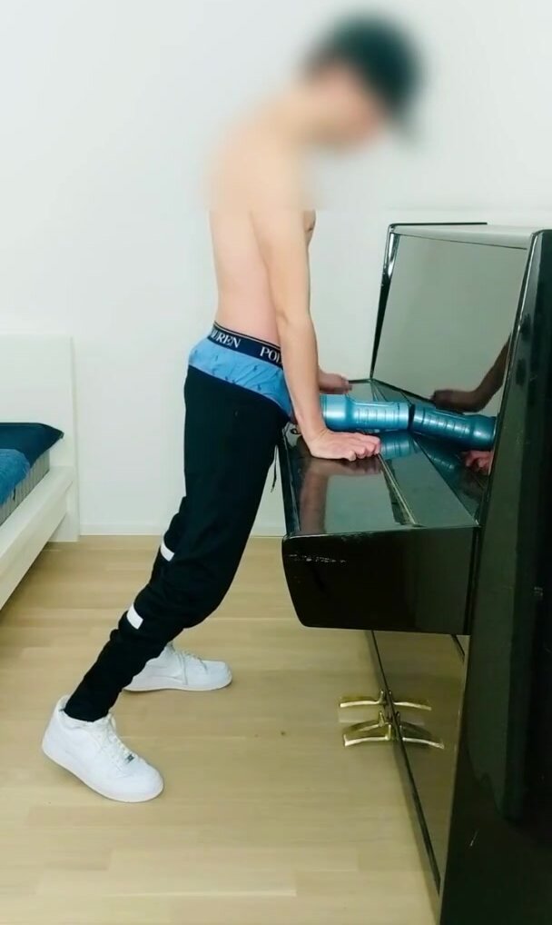 Fucking his toy in nike trackies