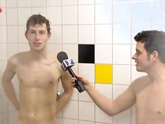 Naked dutch reporter in shower