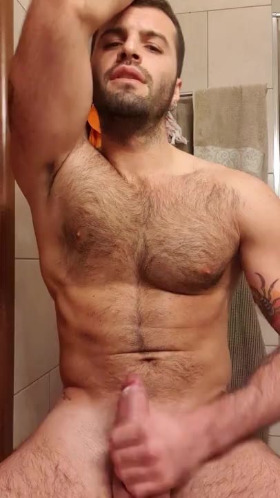 Hot Italian guy wanks and cum