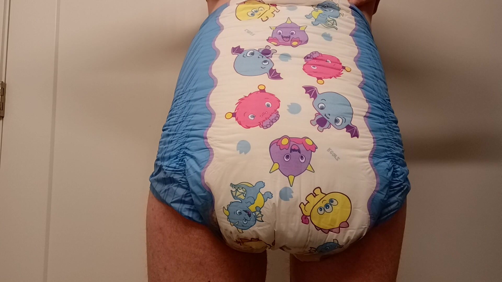 Explosive shit and huge piss in diaper