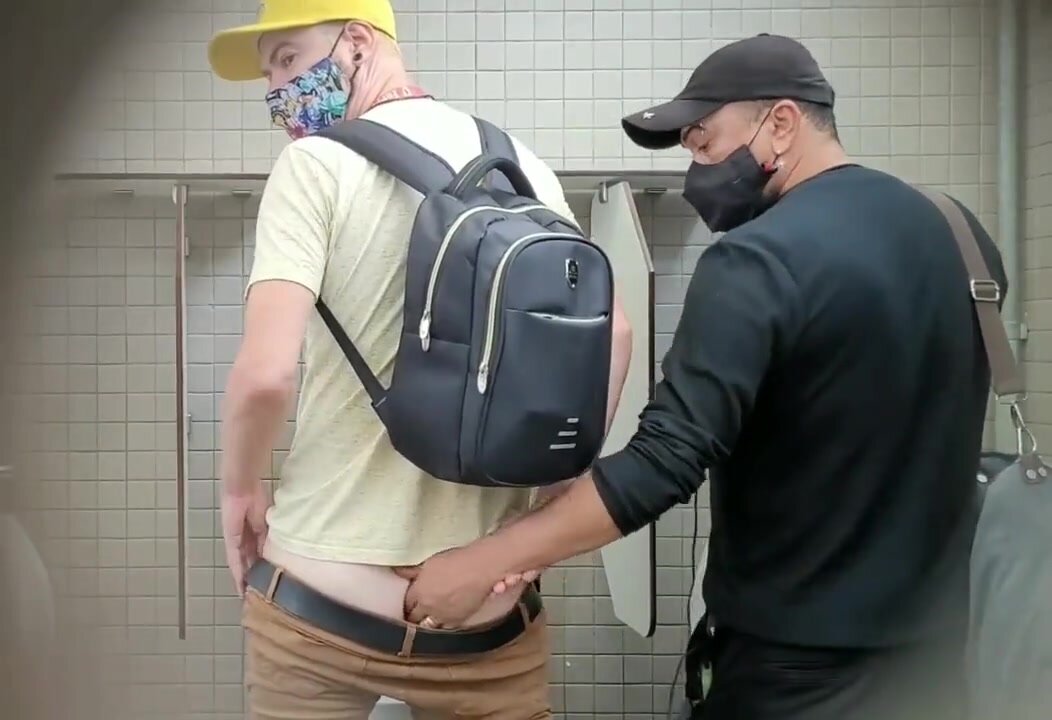Grabbing Butthole In Public Toilet