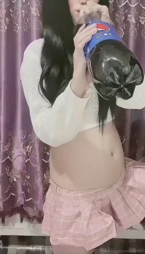 Sexy Asian Girl belly stuffing