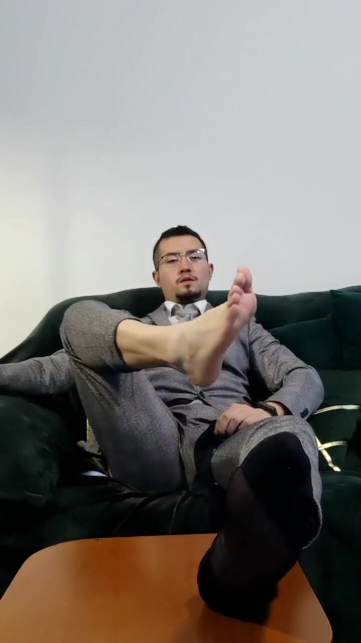 Sexy asian man's feet and socks