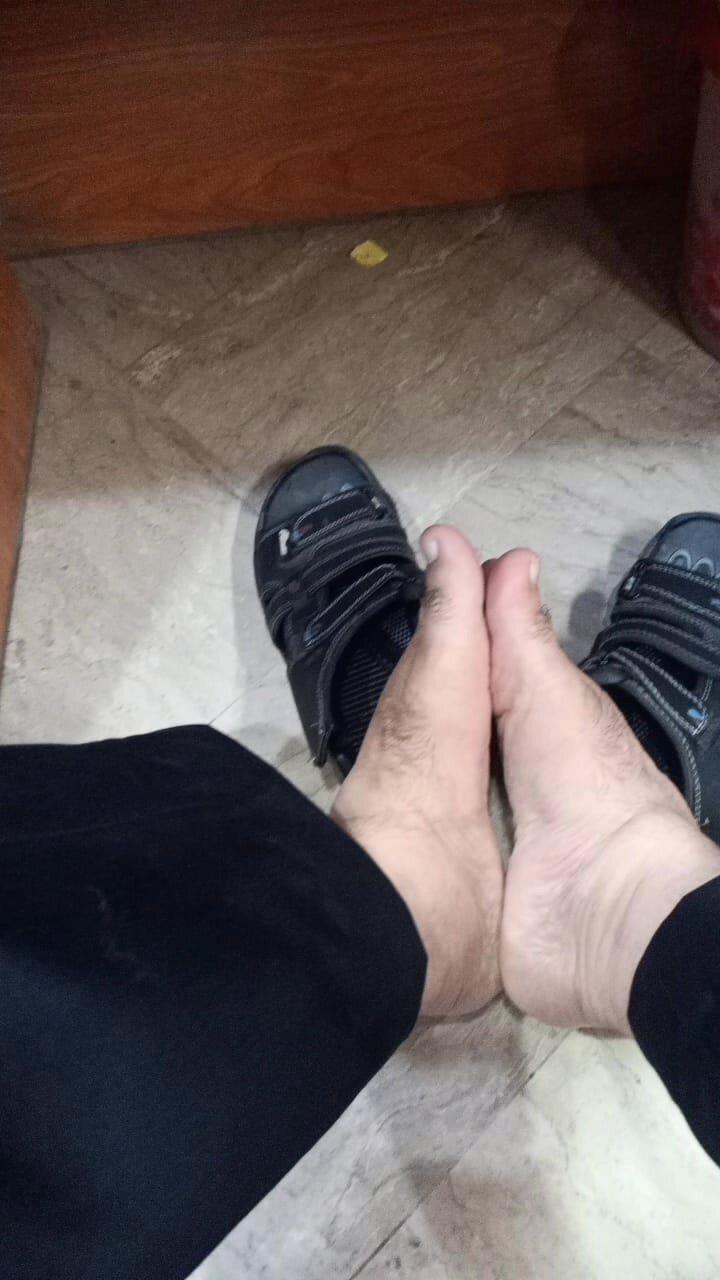 Old Pakistani Chubby man feet