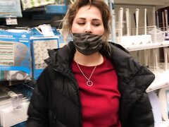Wearing a gag in a public store