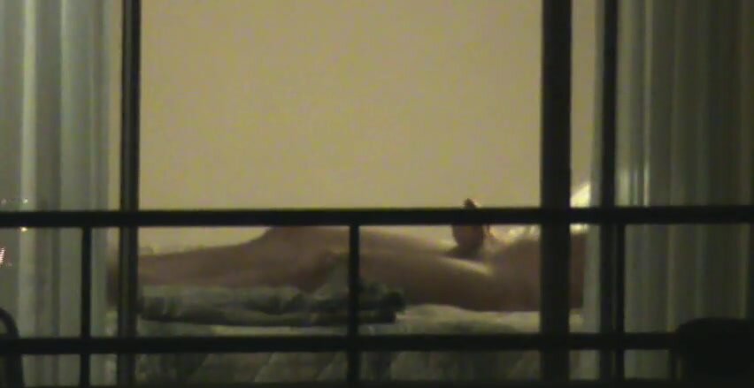 Spy on hotel guest jacking his huge dick