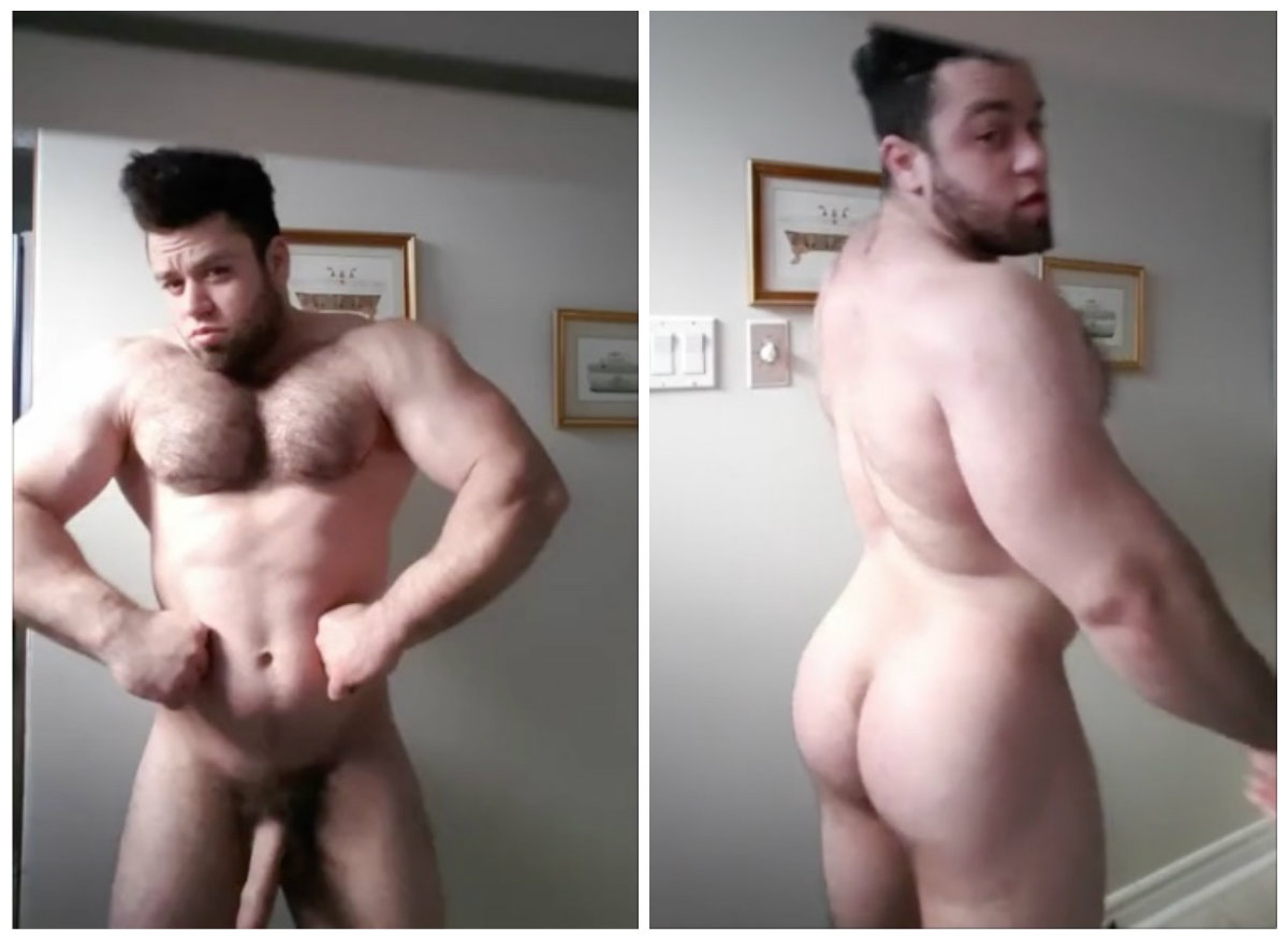 Alpha David posing naked