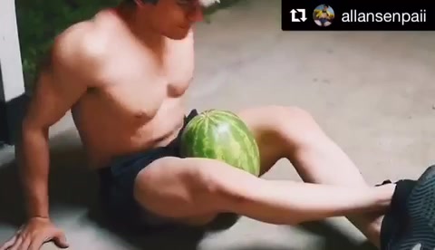 Quads crushing watermelon