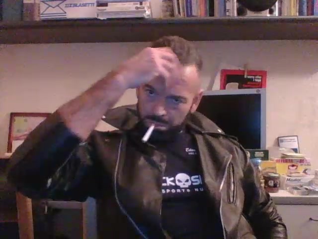 HORNY ONE NIGHT SMOKING IN LEATHER