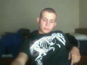 Young hairy dude strips and jacks