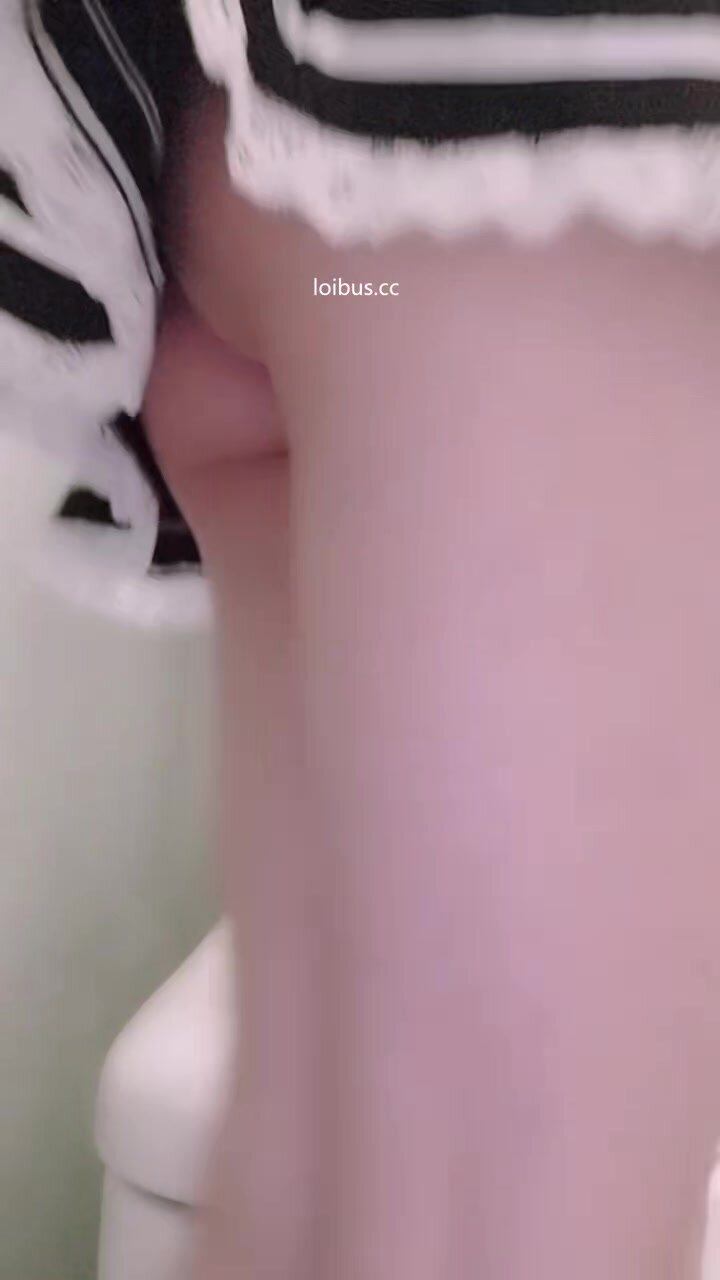 Asian maid cosplay playing with her creamy pussy