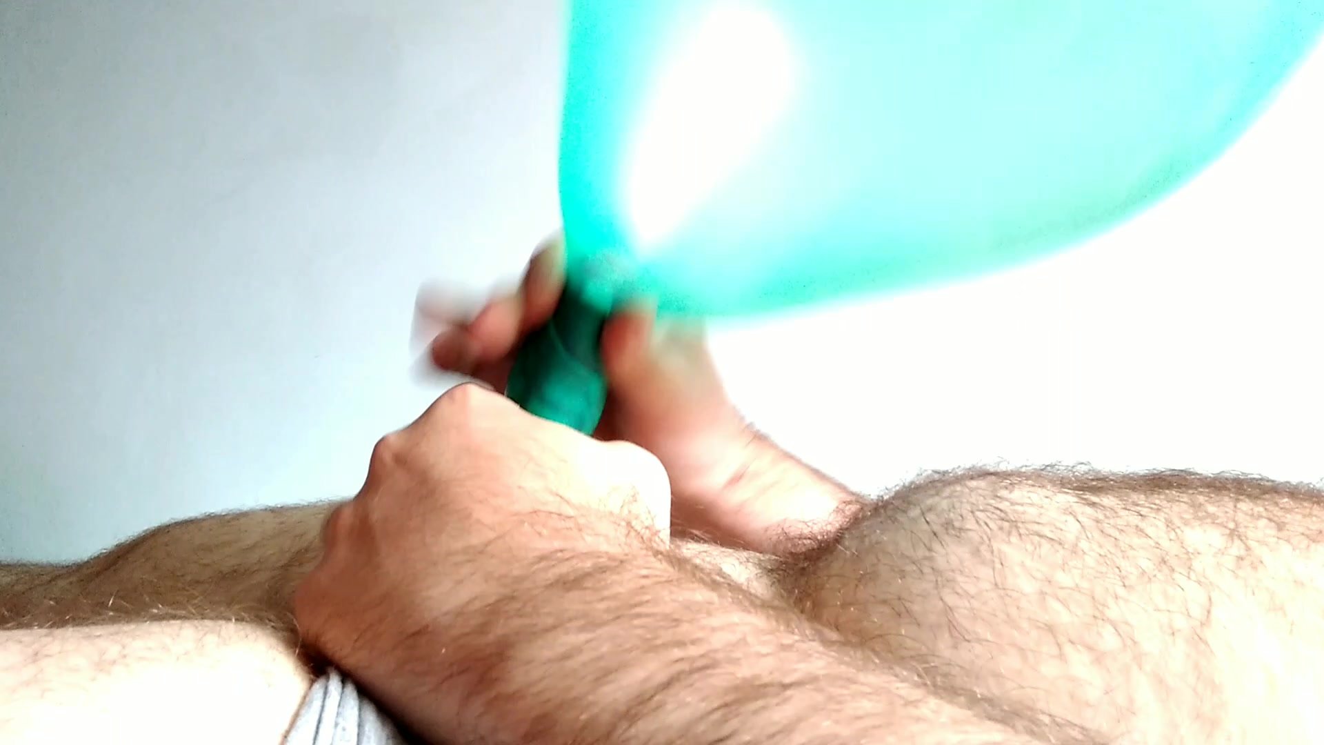 Cumming inside a small balloon