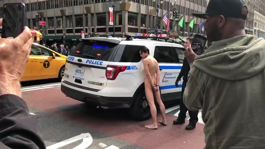 Man arrested butt naked in public