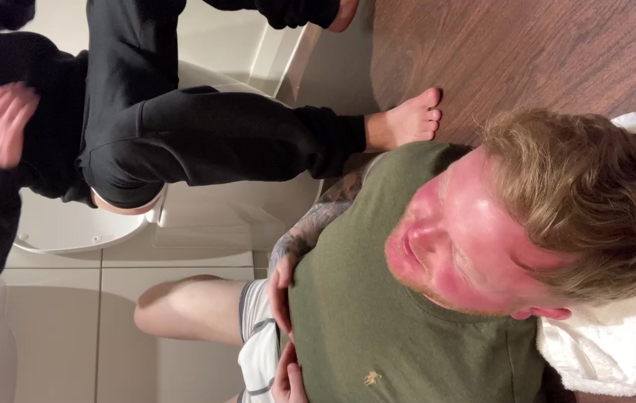 Slave cleans my ass after a shit