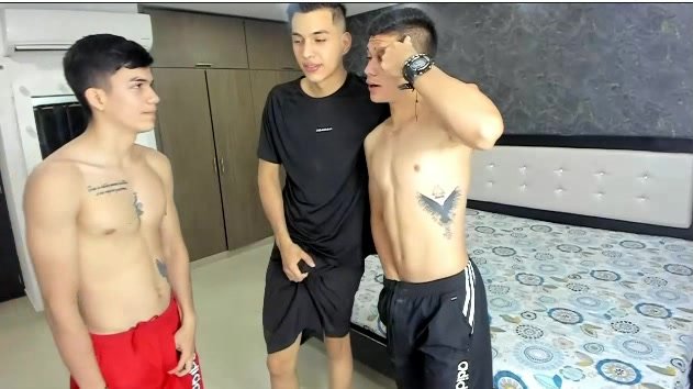 three funny latino boys on cam