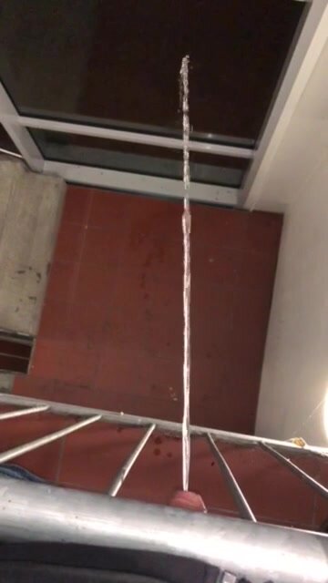 Staircase piss - video 5