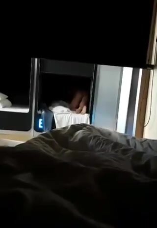 WANKING WHILE WATCHING A COUPLE HOSTEL BOYS FUCK