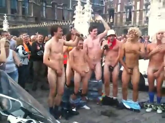 Fench students naked in public